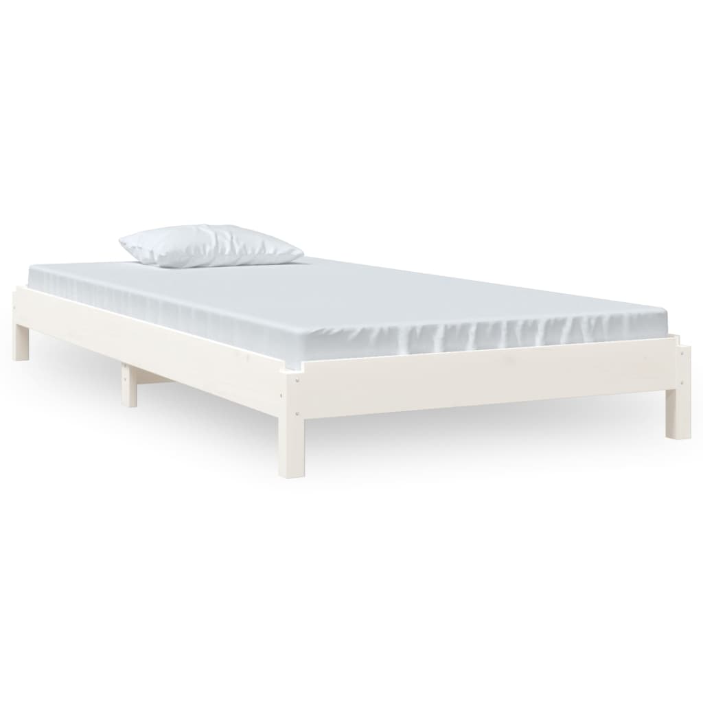 vidaXL Cama apilable de madera pino maciza blanco 90x190 cm