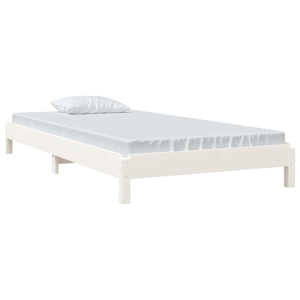 vidaXL Cama apilable de madera pino maciza blanco 90x190 cm