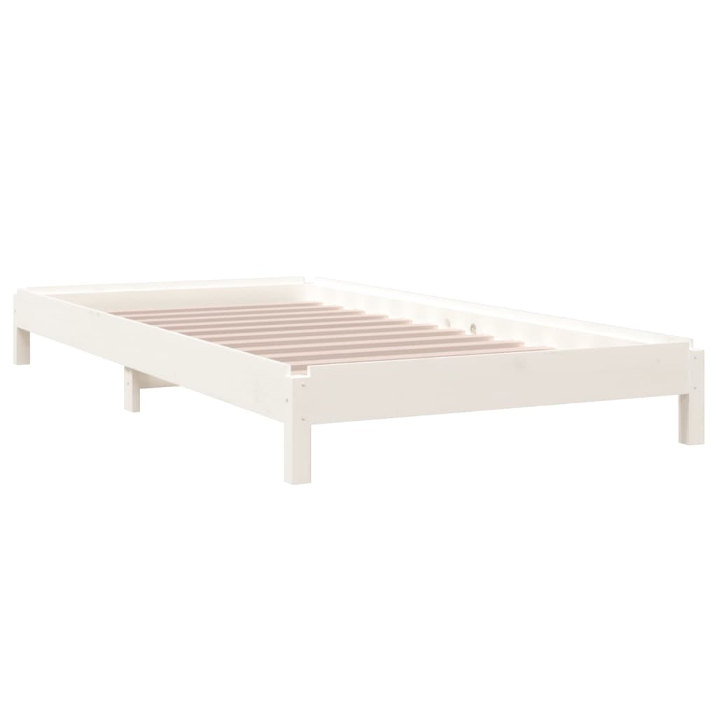 vidaXL Cama apilable de madera pino maciza blanco 90x190 cm