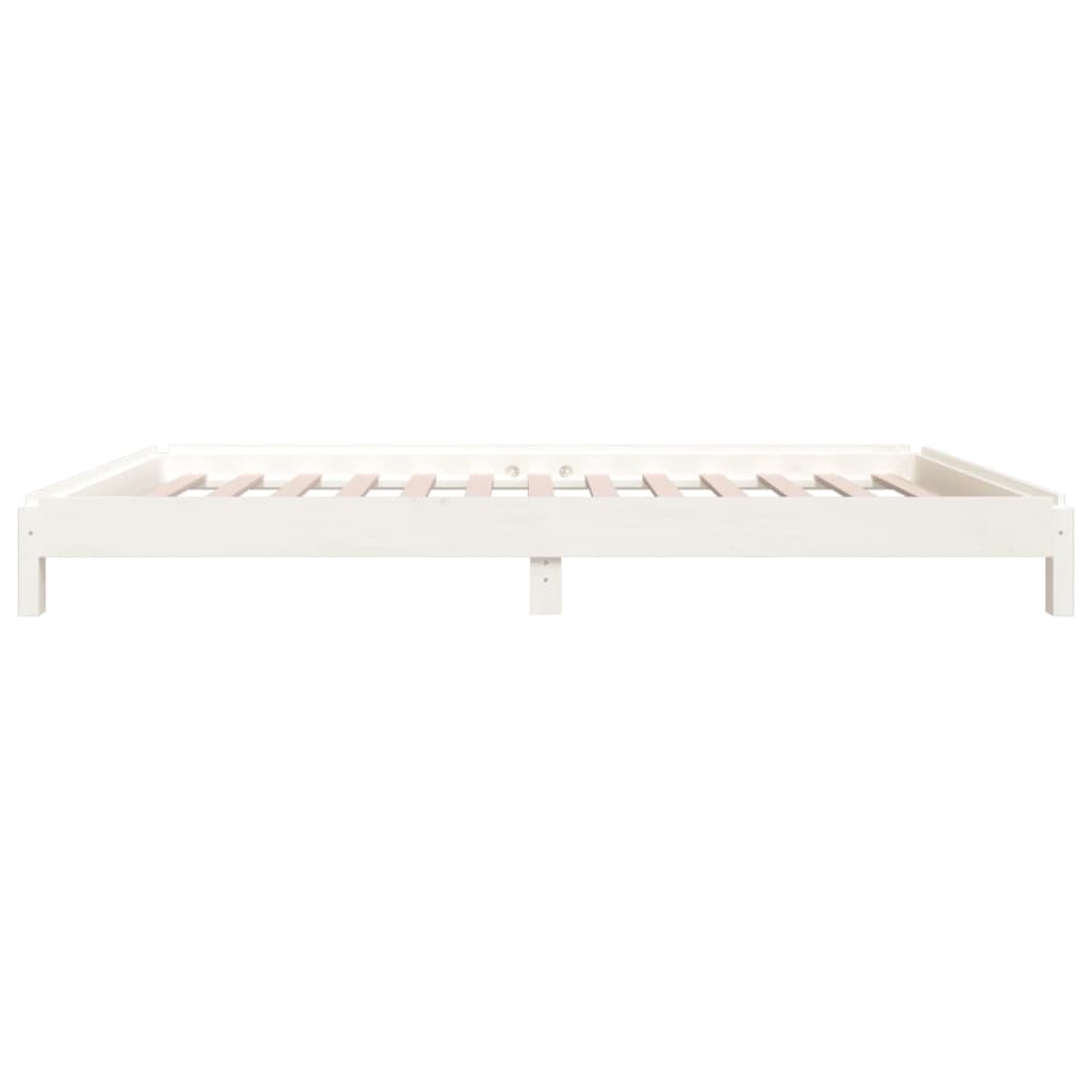 vidaXL Cama apilable de madera pino maciza blanco 90x190 cm