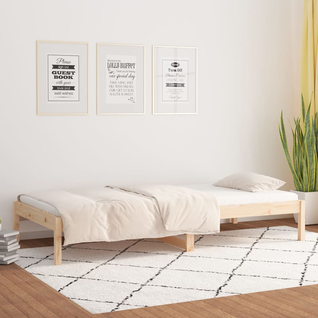 vidaXL Sofá cama sin colchón madera maciza de pino 90x200 cm