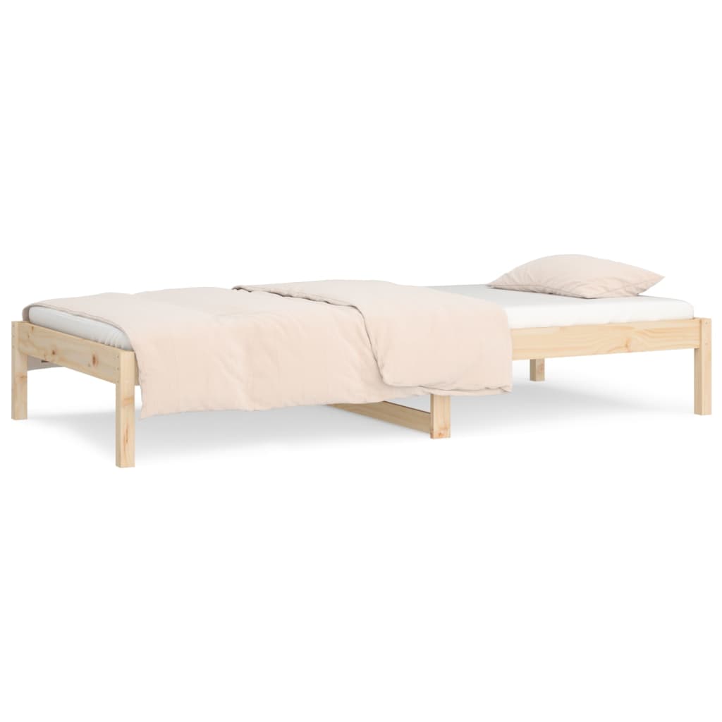 vidaXL Sofá cama de madera maciza de pino 90x190 cm