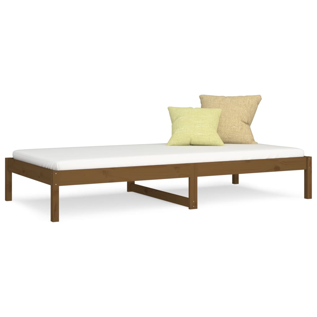 vidaXL Sofá cama sin colchón madera maciza pino marrón miel 90x190 cm