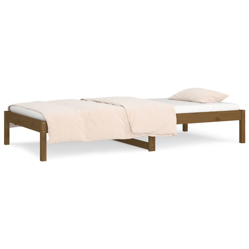 vidaXL Sofá cama sin colchón madera maciza pino marrón miel 90x190 cm