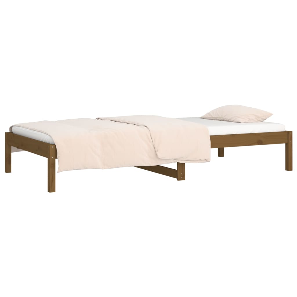 vidaXL Sofá cama sin colchón madera maciza pino marrón miel 90x190 cm