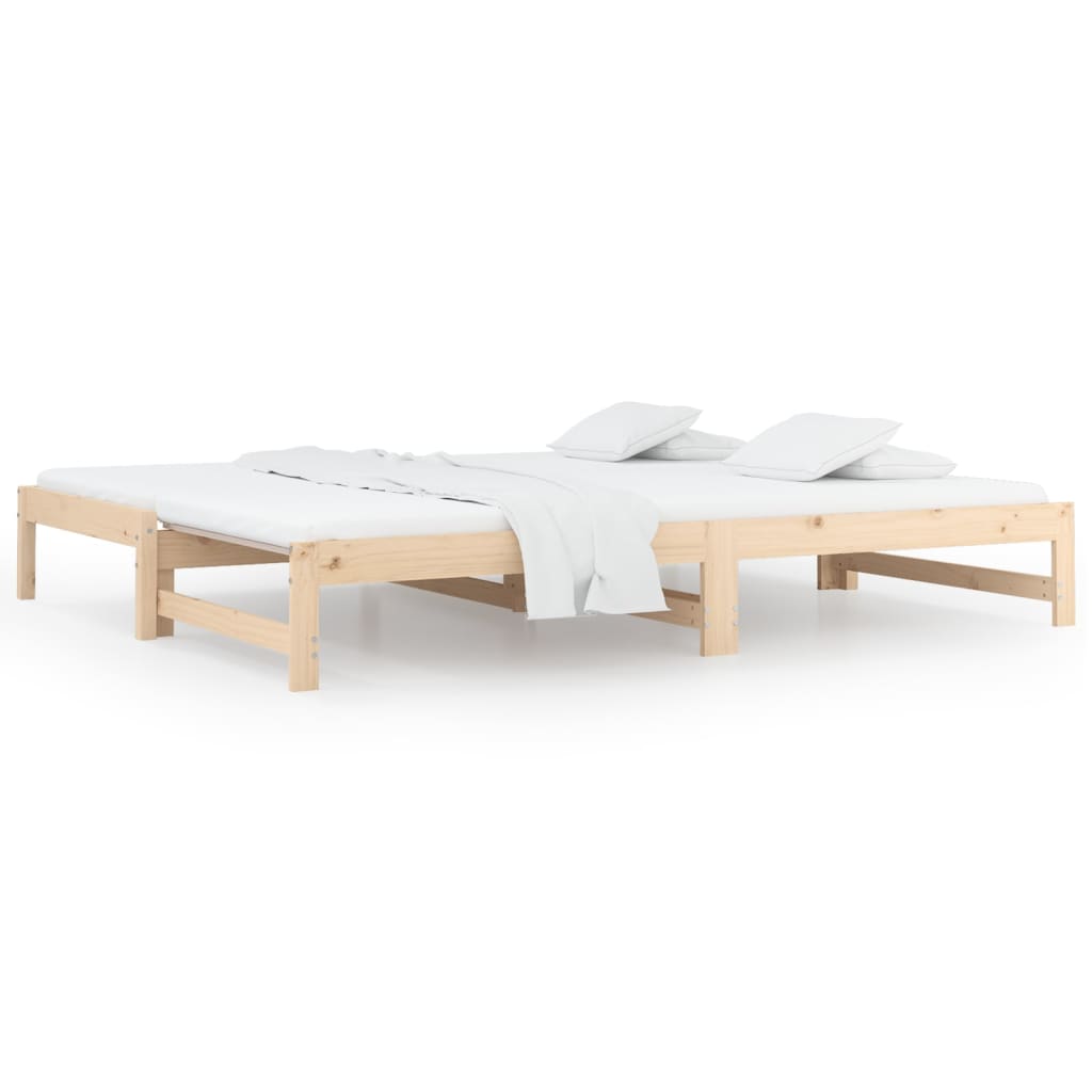 vidaXL Sofá cama extraíble madera maciza de pino 2x(90x200) cm