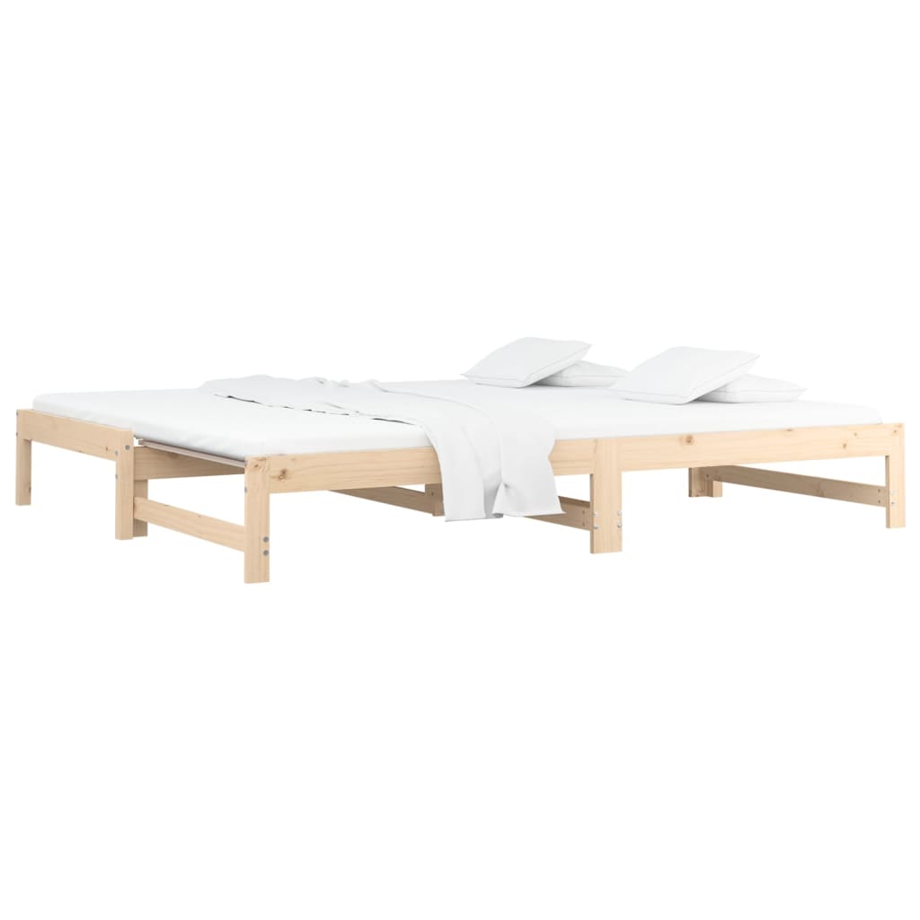 vidaXL Sofá cama extraíble madera maciza de pino 2x(90x200) cm