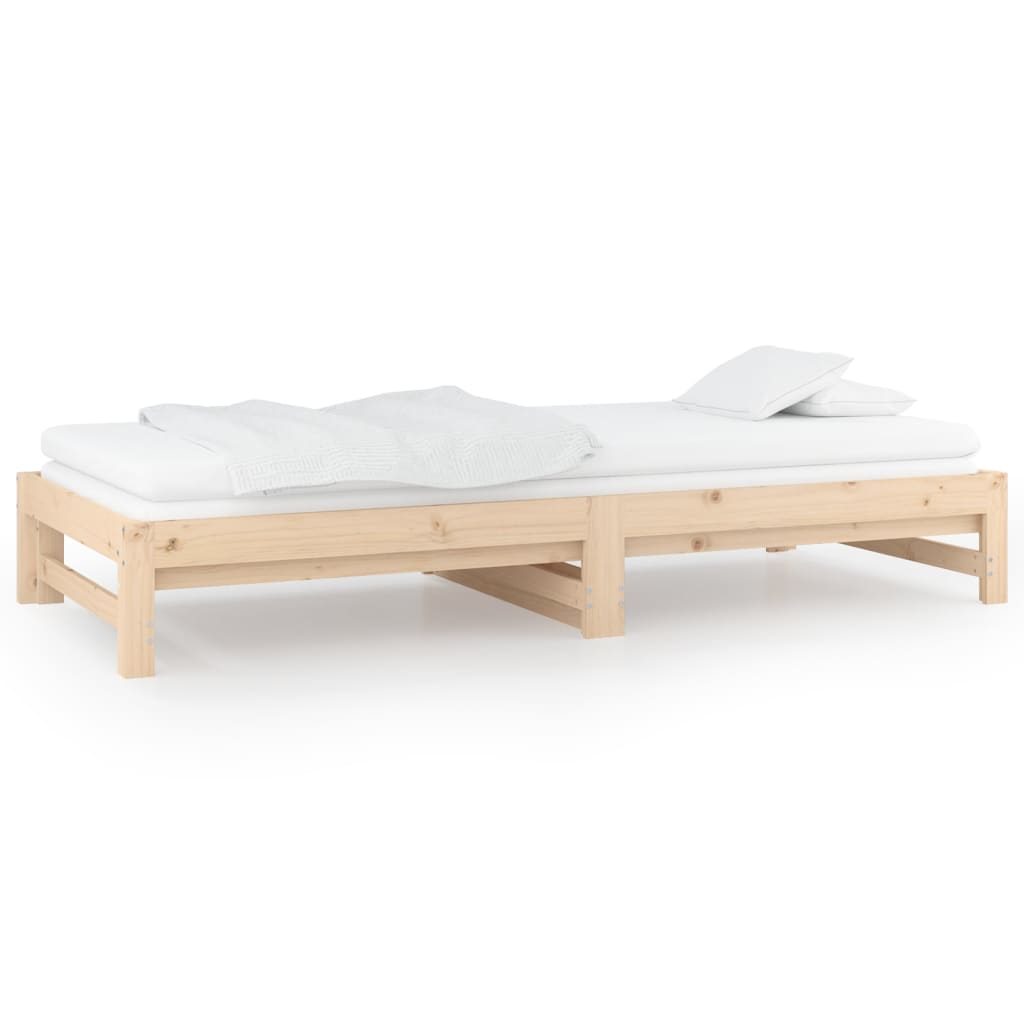 vidaXL Sofá cama extraíble madera maciza de pino 2x(90x200) cm