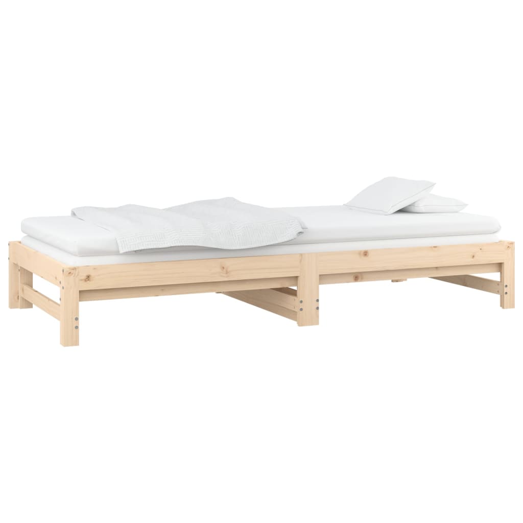 vidaXL Sofá cama extraíble madera maciza de pino 2x(90x200) cm