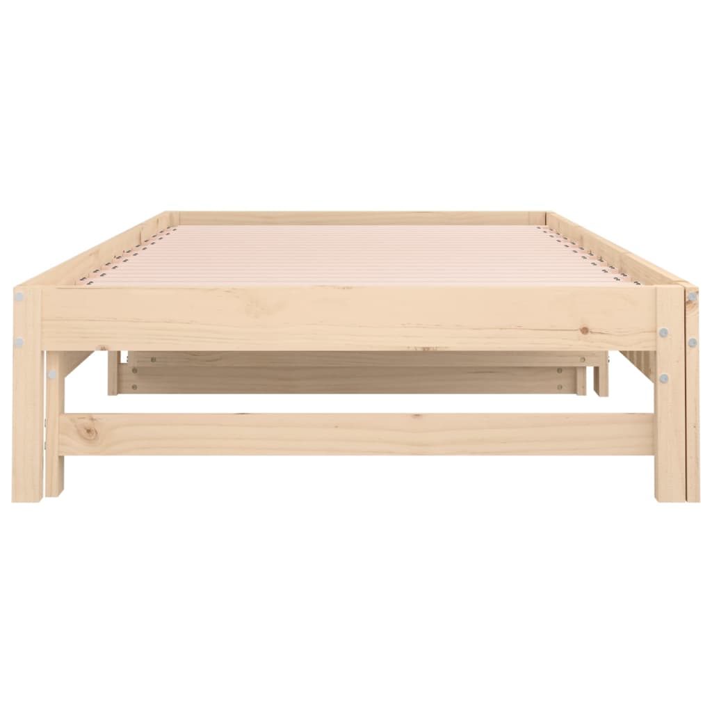 vidaXL Sofá cama extraíble madera maciza de pino 2x(90x200) cm