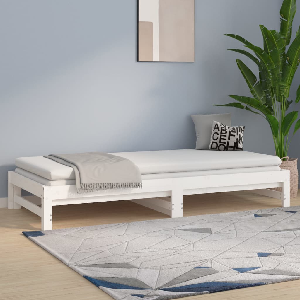 vidaXL Sofá cama extraíble sin colchón blanco 2x(90x200) cm