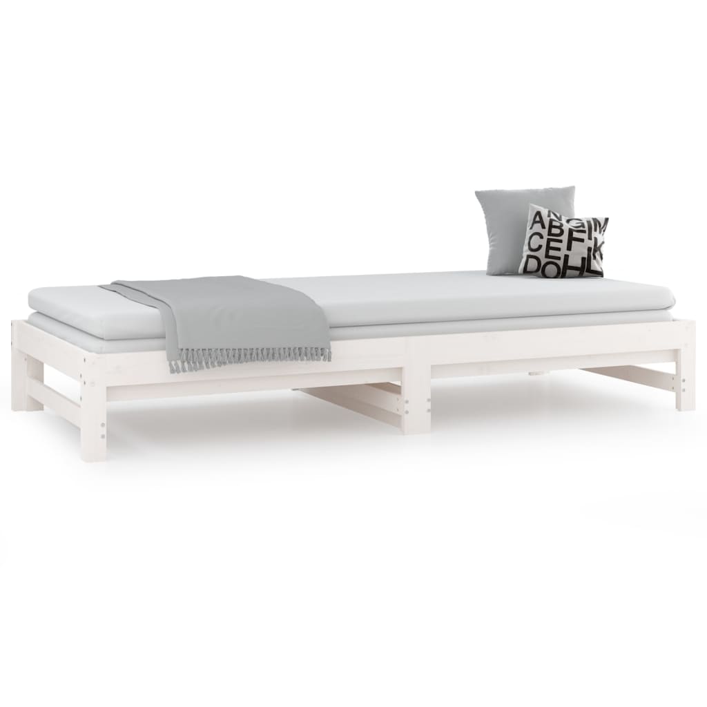 vidaXL Sofá cama extraíble sin colchón blanco 2x(90x200) cm