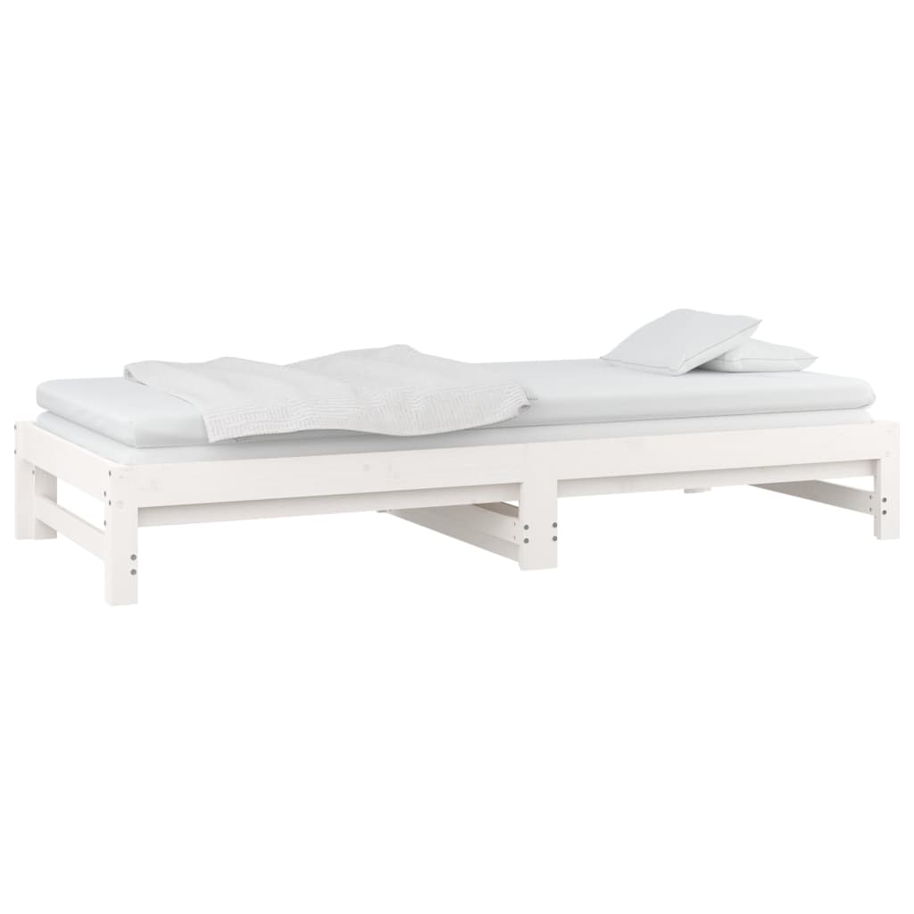 vidaXL Sofá cama extraíble sin colchón blanco 2x(90x200) cm