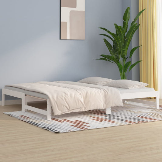 vidaXL Sofá cama extraíble sin colchón blanco 2x(90x200) cm