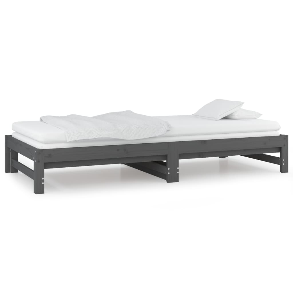 vidaXL Sofá cama extraíble sin colchón gris 2x(90x200) cm