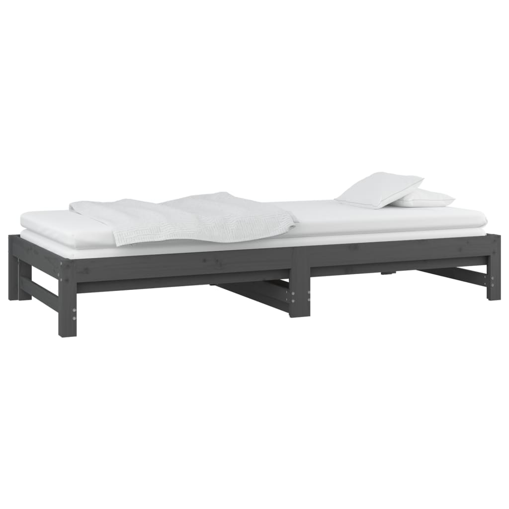 vidaXL Sofá cama extraíble sin colchón gris 2x(90x200) cm