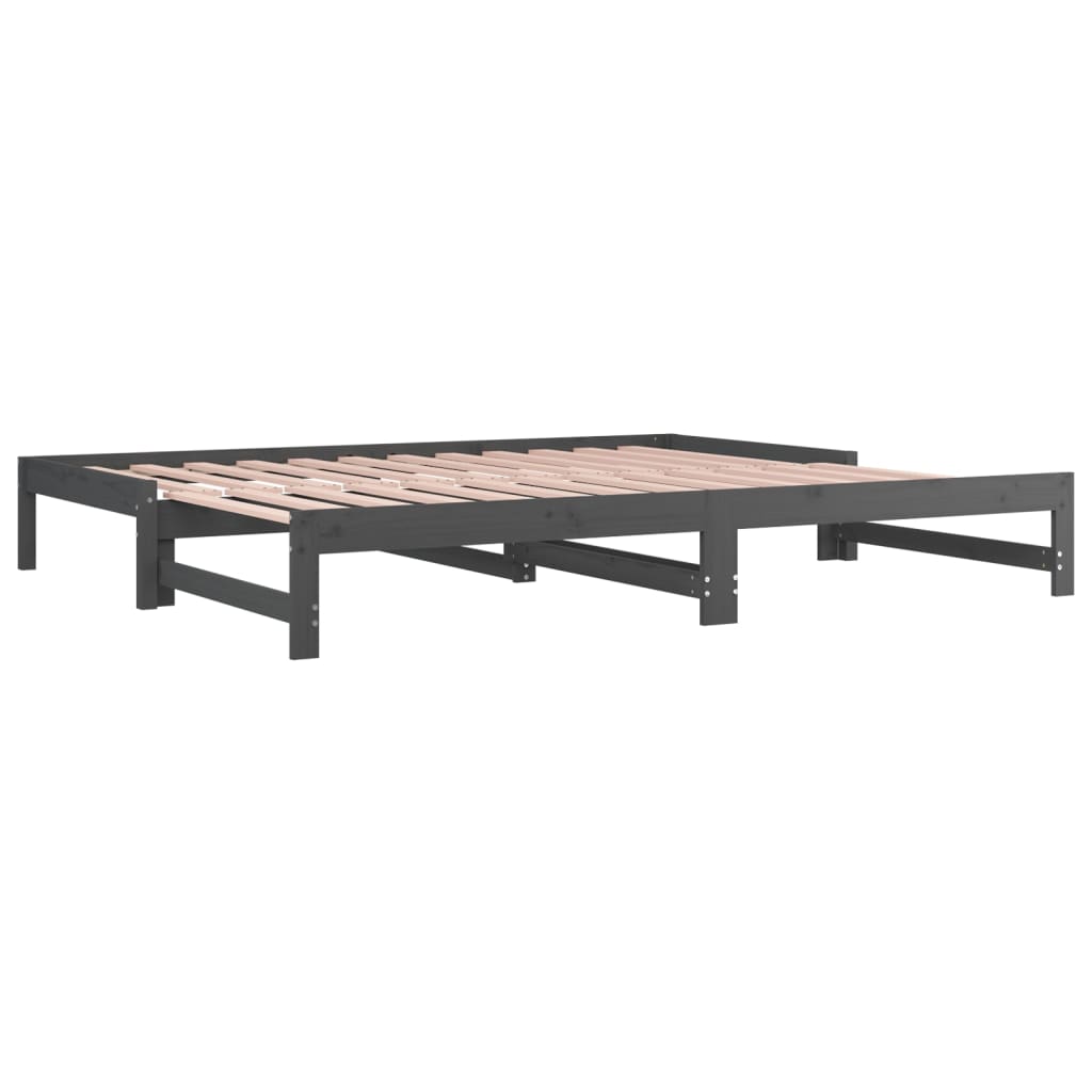 vidaXL Sofá cama extraíble sin colchón gris 2x(90x200) cm