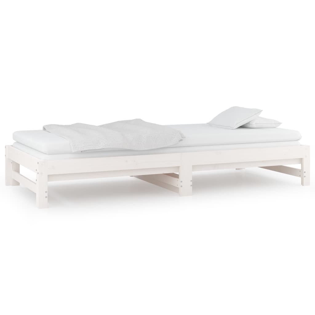 vidaXL Sofá cama extraíble sin colchón blanco 2x(90x190) cm