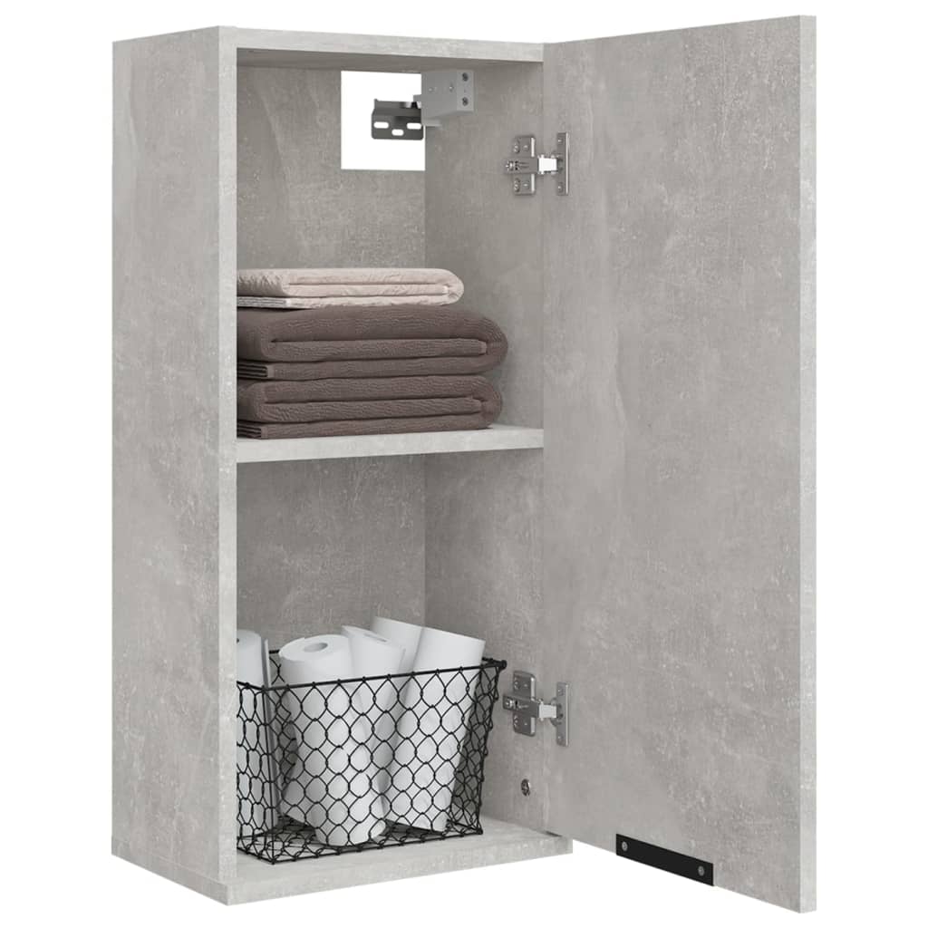 vidaXL Armario de baño de pared gris hormigón 32x20x67 cm