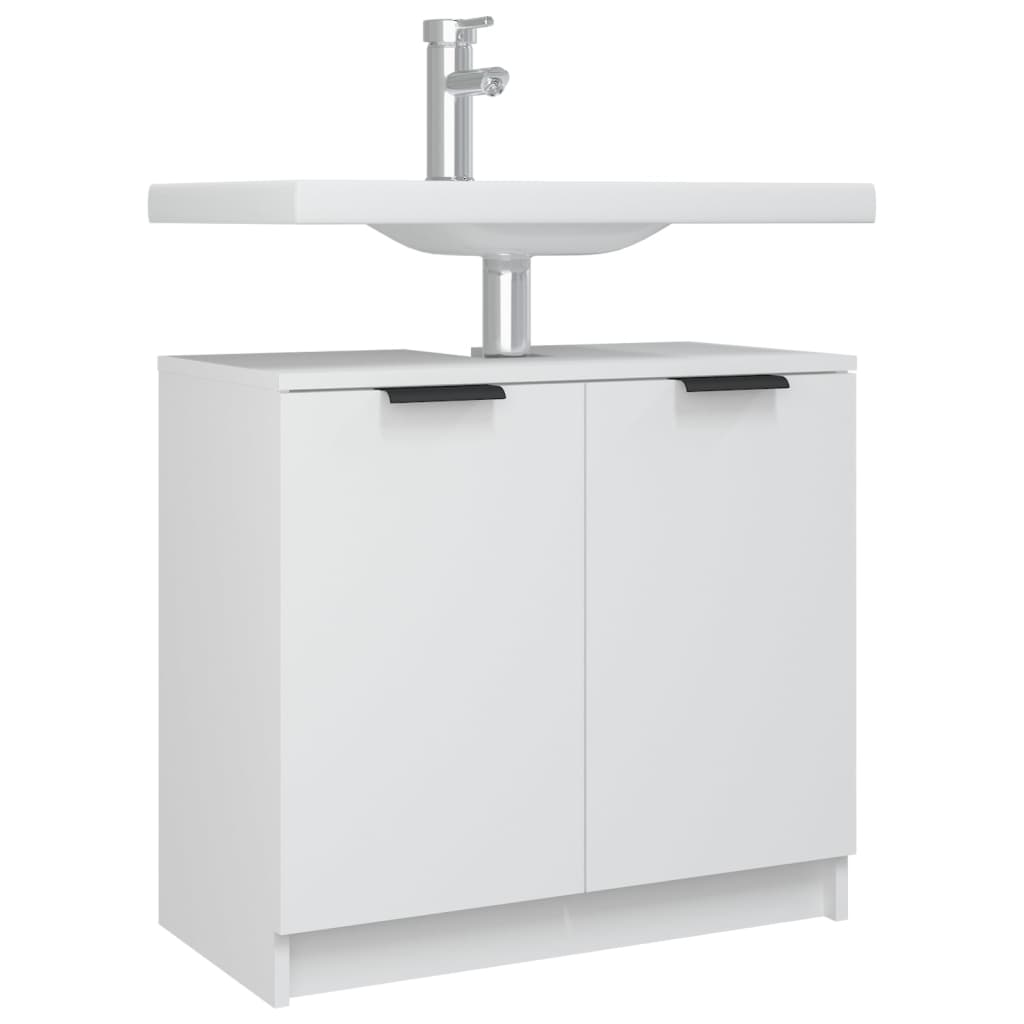 vidaXL Armario de baño madera contrachapada blanco 64,5x33,5x59 cm