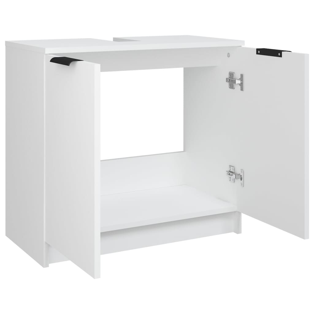 vidaXL Armario de baño madera contrachapada blanco 64,5x33,5x59 cm