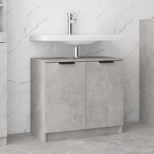 vidaXL Armario de baño contrachapado gris hormigón 64,5x33,5x59 cm