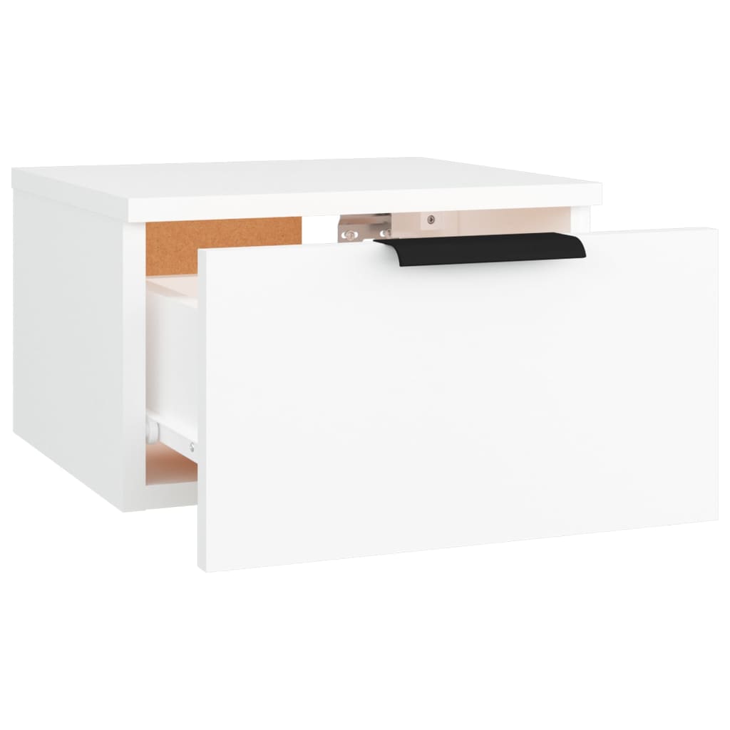 vidaXL Mesitas de noche de pared 2 uds blanco 34x30x20 cm