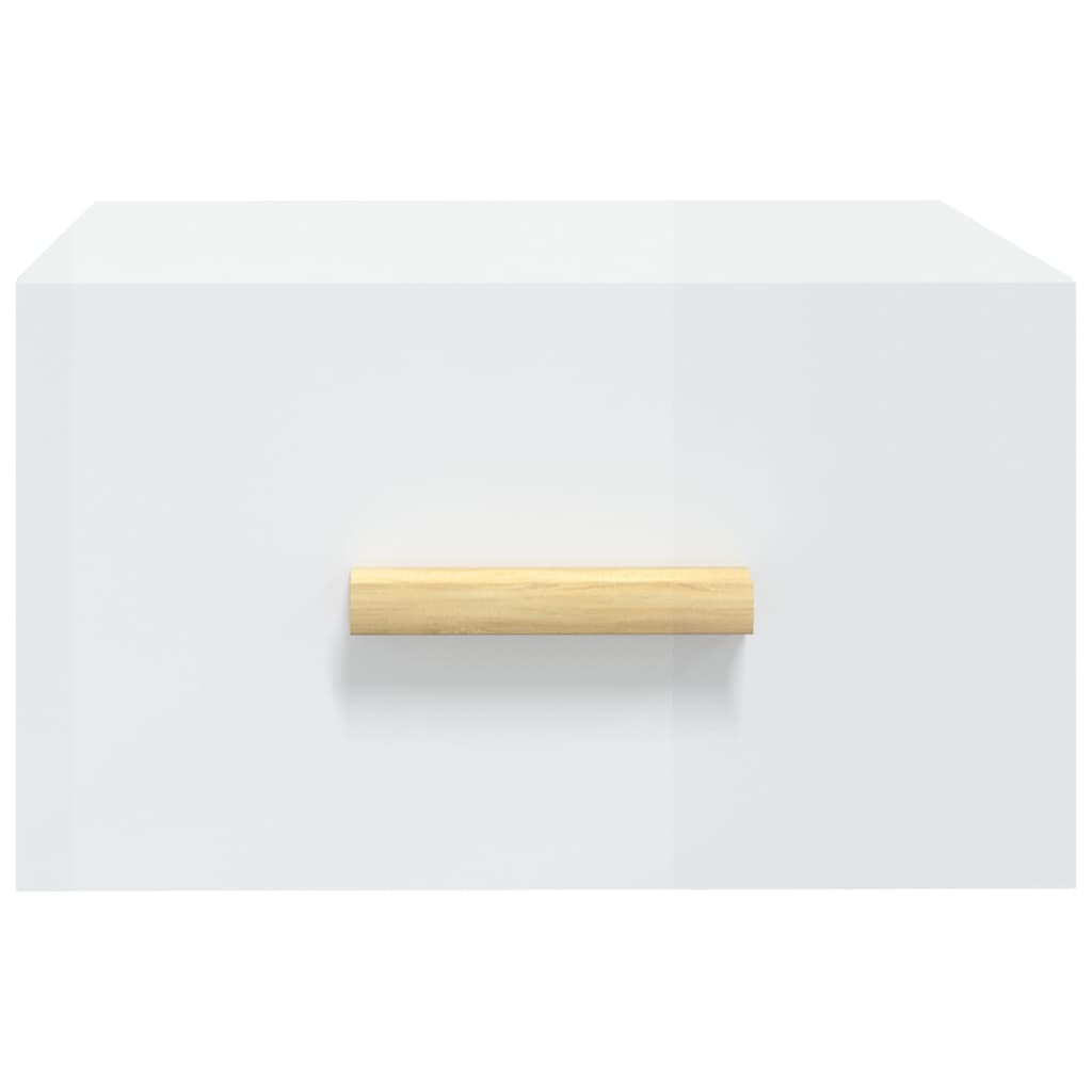 vidaXL Mesitas de noche de pared 2 uds blanco brillo 35x35x20 cm