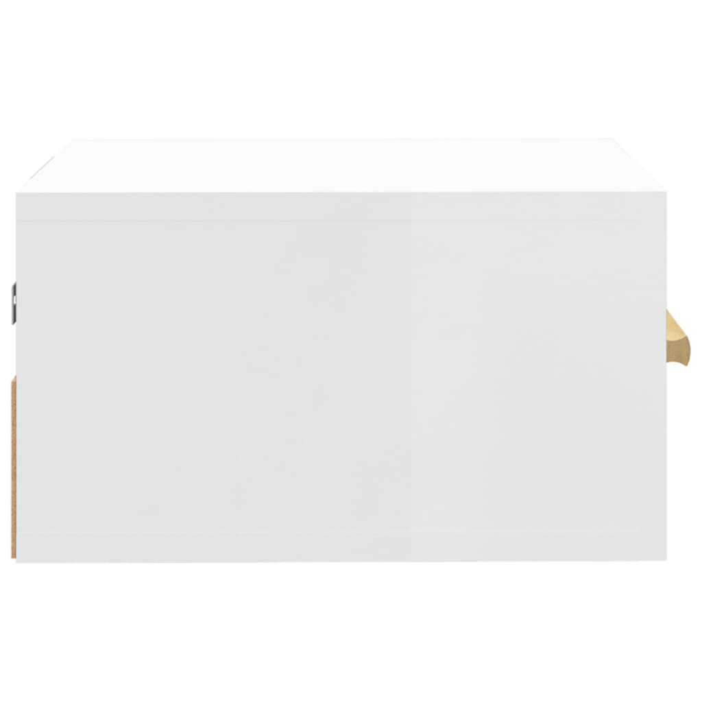 vidaXL Mesitas de noche de pared 2 uds blanco brillo 35x35x20 cm