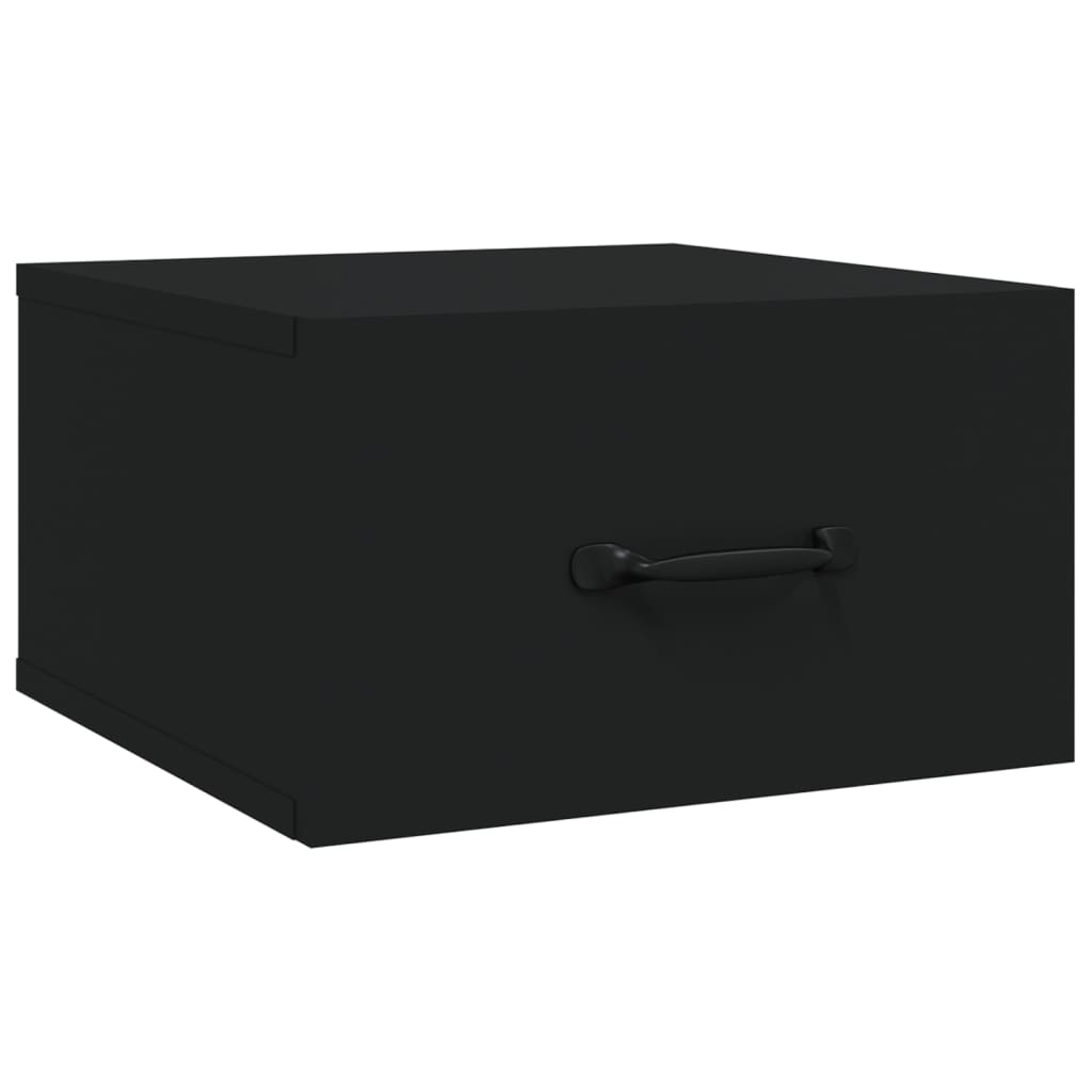 vidaXL Mesitas de noche de pared 2 uds negro 35x35x20 cm