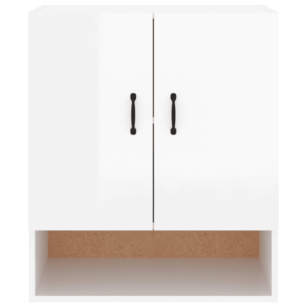 vidaXL Armario de pared madera contrachapada blanco brillo 60x31x70 cm