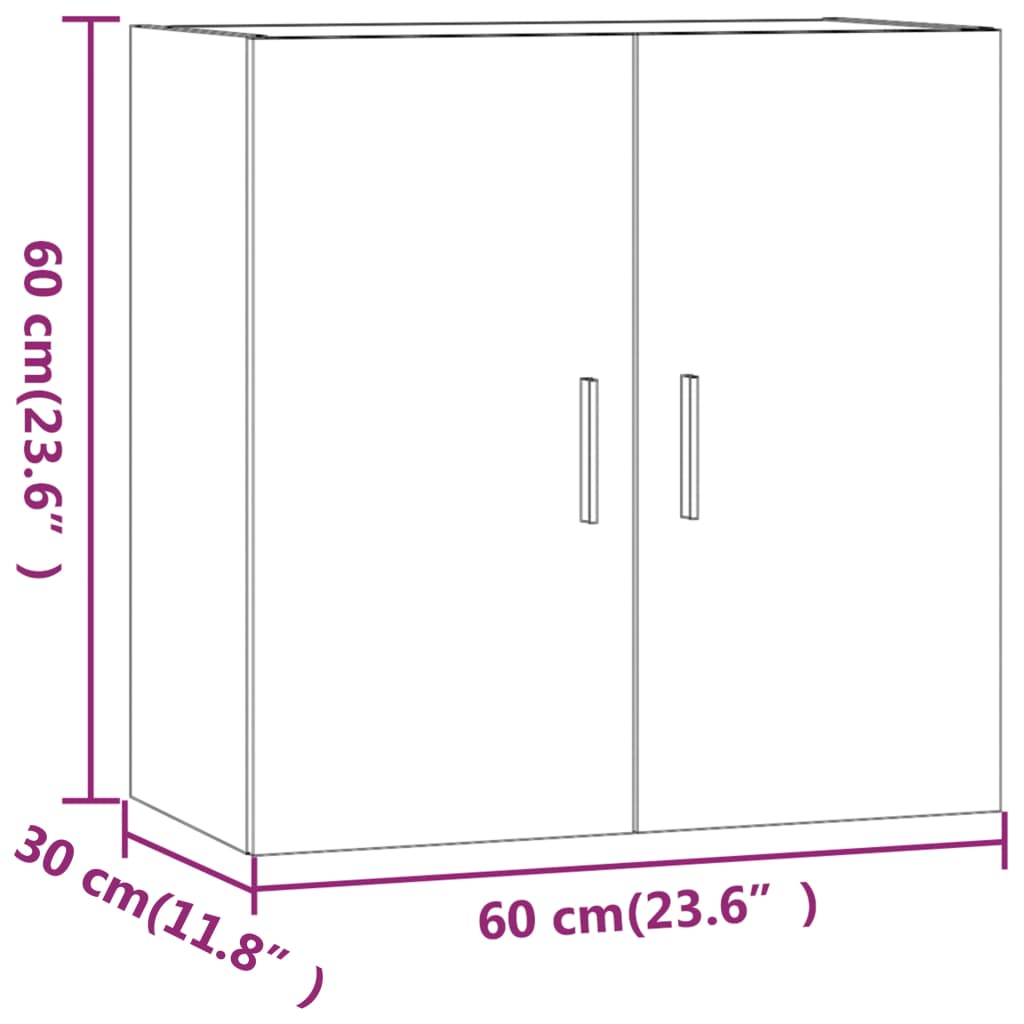 vidaXL Armario de pared madera contrachapada blanco 37x37x37 cm