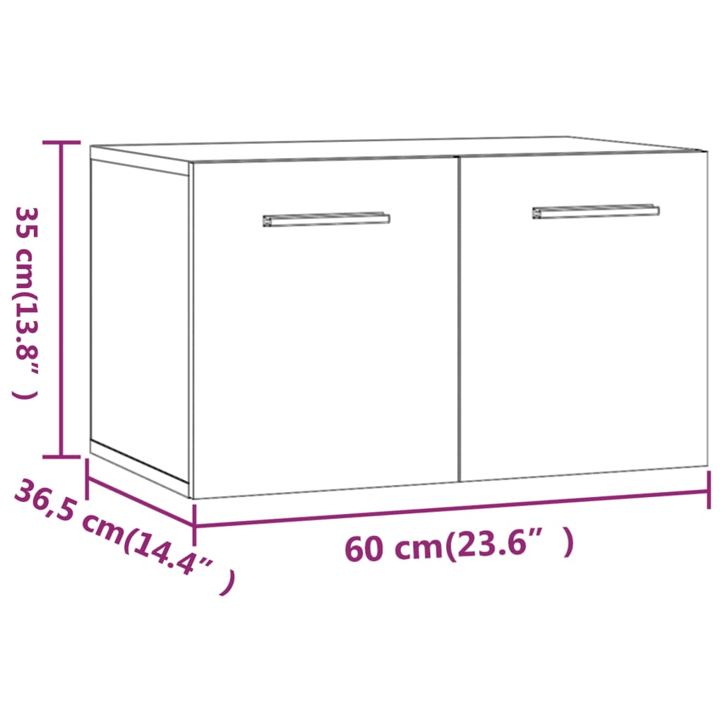 vidaXL Armario de pared madera de ingeniería blanco 60x36,5x35 cm