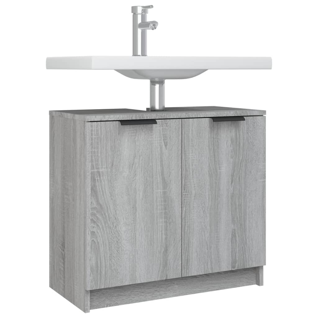 vidaXL Armario de baño madera contrachapada gris Sonoma 64,5x33,5x59cm