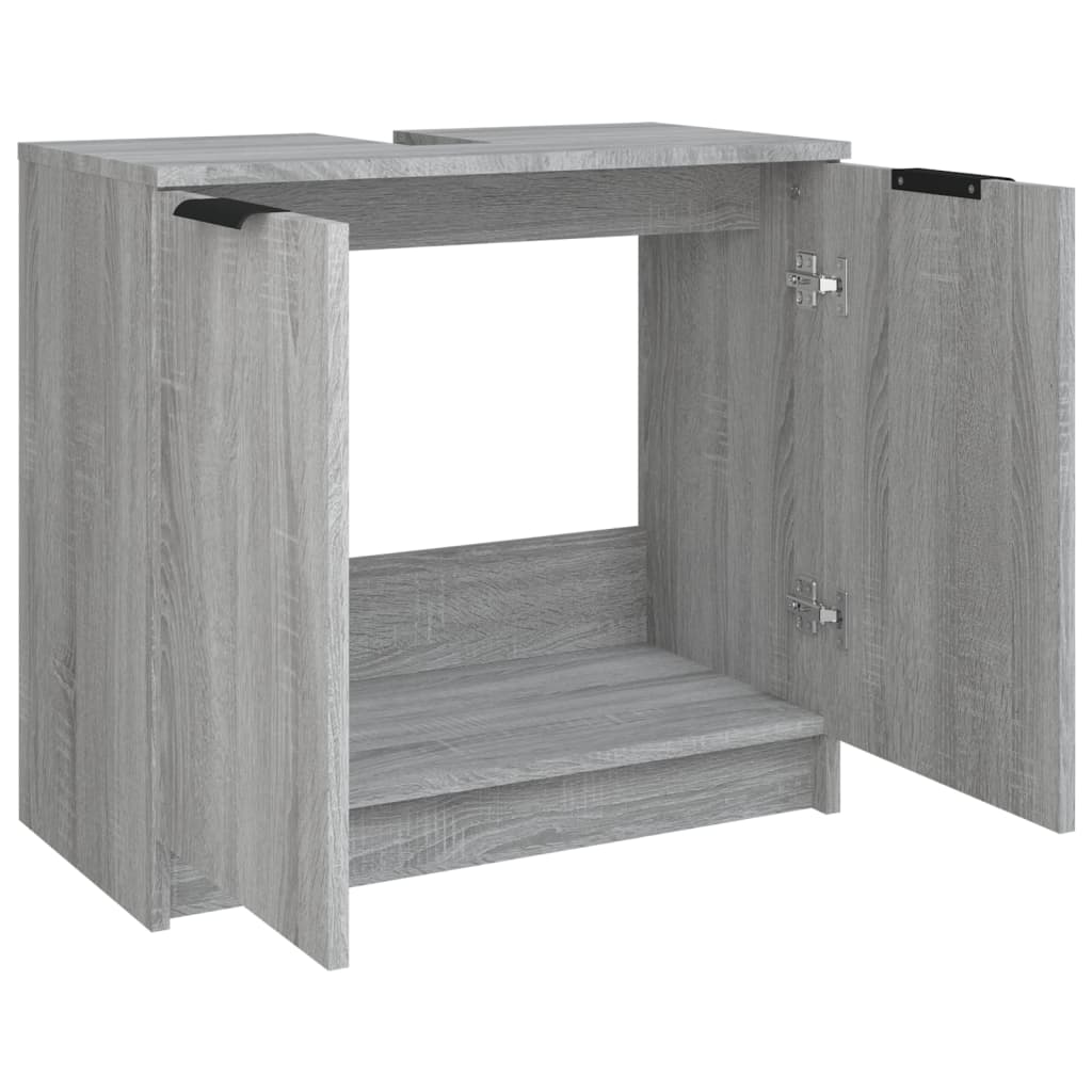 vidaXL Armario de baño madera contrachapada gris Sonoma 64,5x33,5x59cm