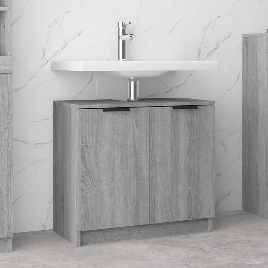 vidaXL Armario de baño madera contrachapada gris Sonoma 64,5x33,5x59cm