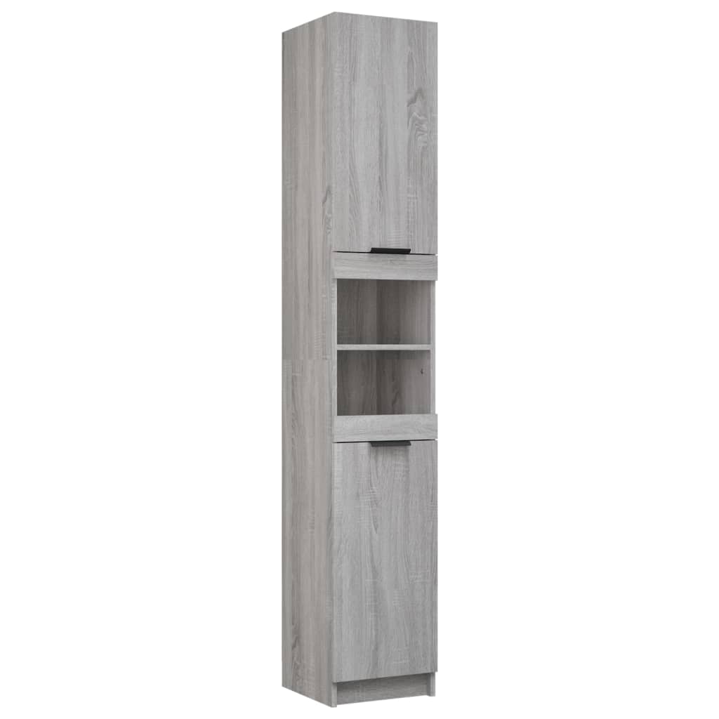 vidaXL Armario de baño madera contrachapada gris Sonoma 32x34x188,5 cm