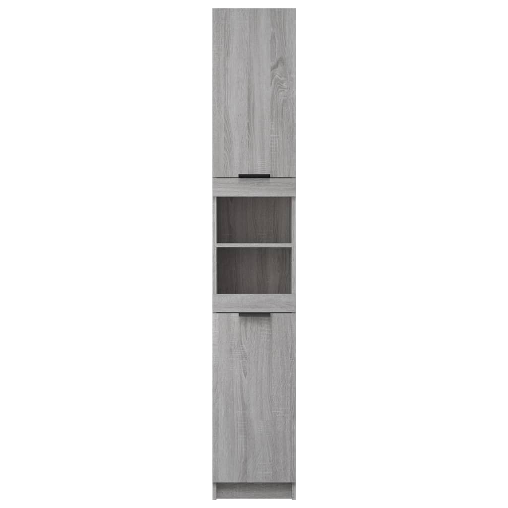 vidaXL Armario de baño madera contrachapada gris Sonoma 32x34x188,5 cm