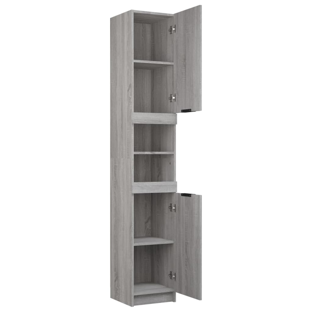 vidaXL Armario de baño madera contrachapada gris Sonoma 32x34x188,5 cm