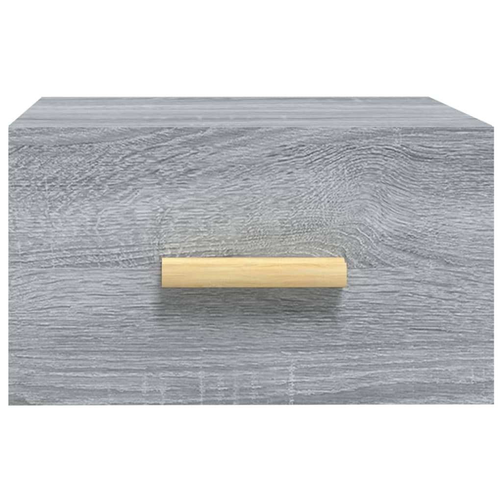 vidaXL Mesitas de noche de pared 2 uds color gris Sonoma 35x35x20 cm