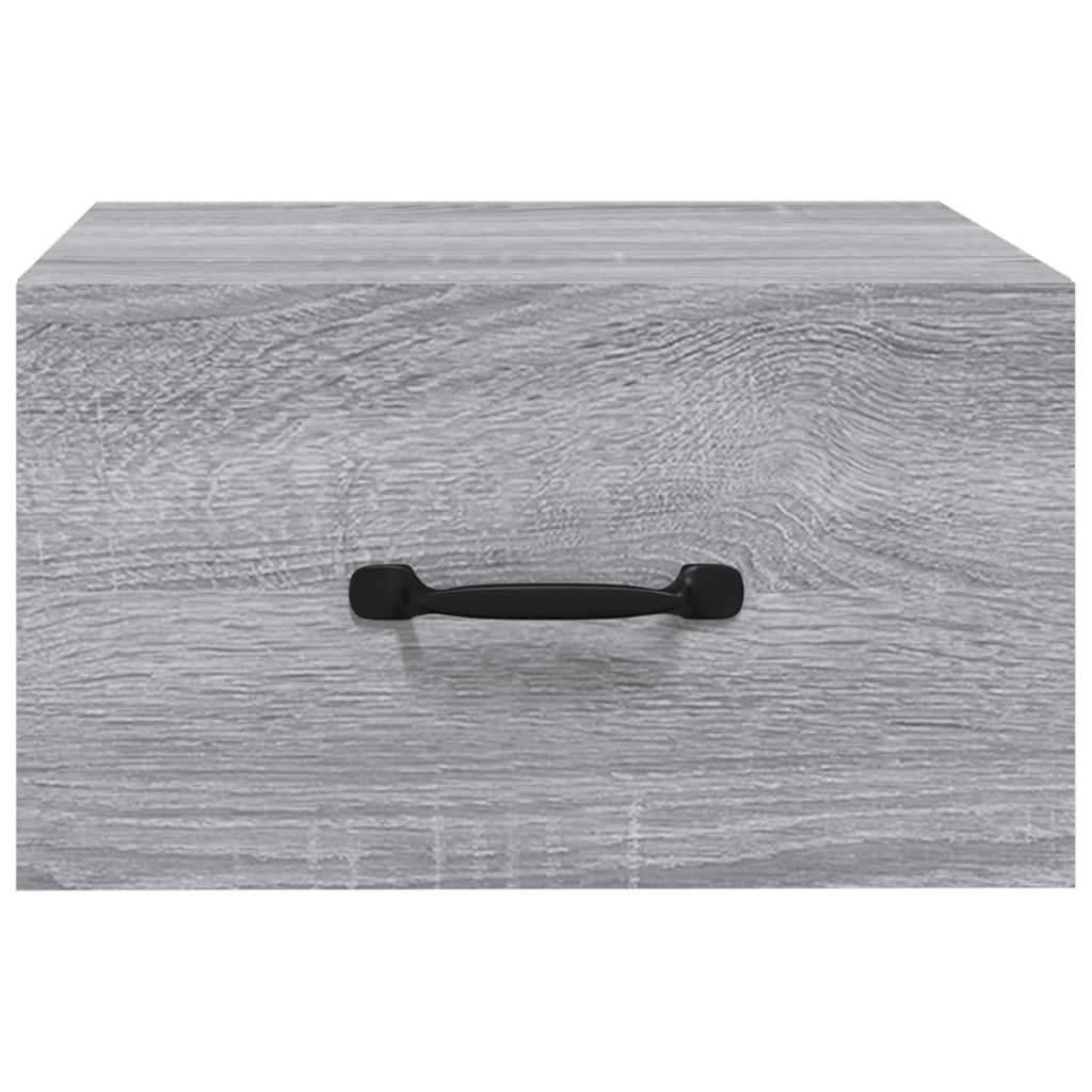 vidaXL Mesitas de noche de pared 2 uds color gris Sonoma 35x35x20 cm