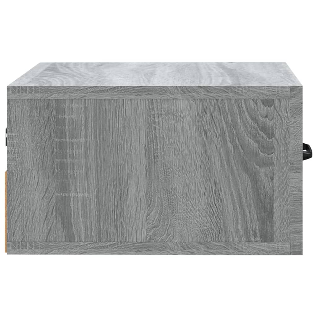 vidaXL Mesitas de noche de pared 2 uds color gris Sonoma 35x35x20 cm