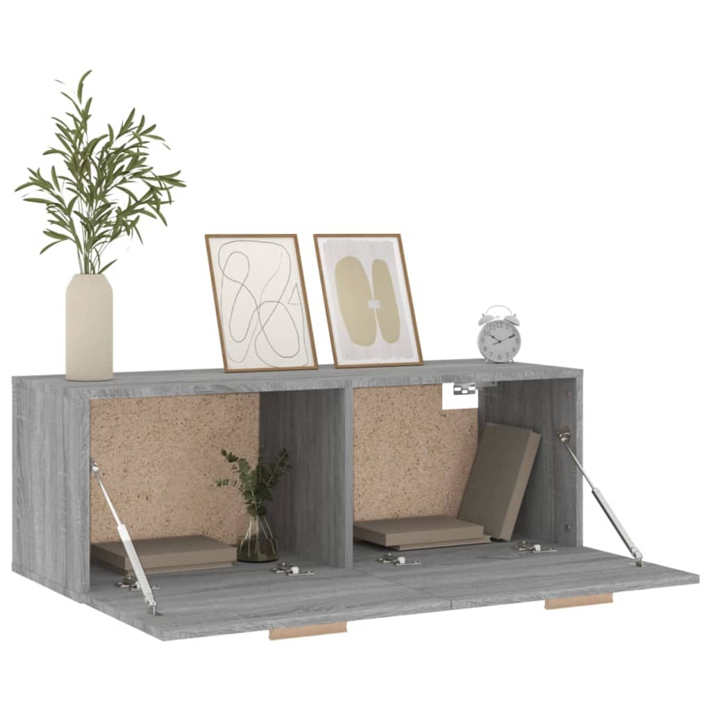 vidaXL Armario pared madera contrachapada gris Sonoma 100x36,5x35 cm