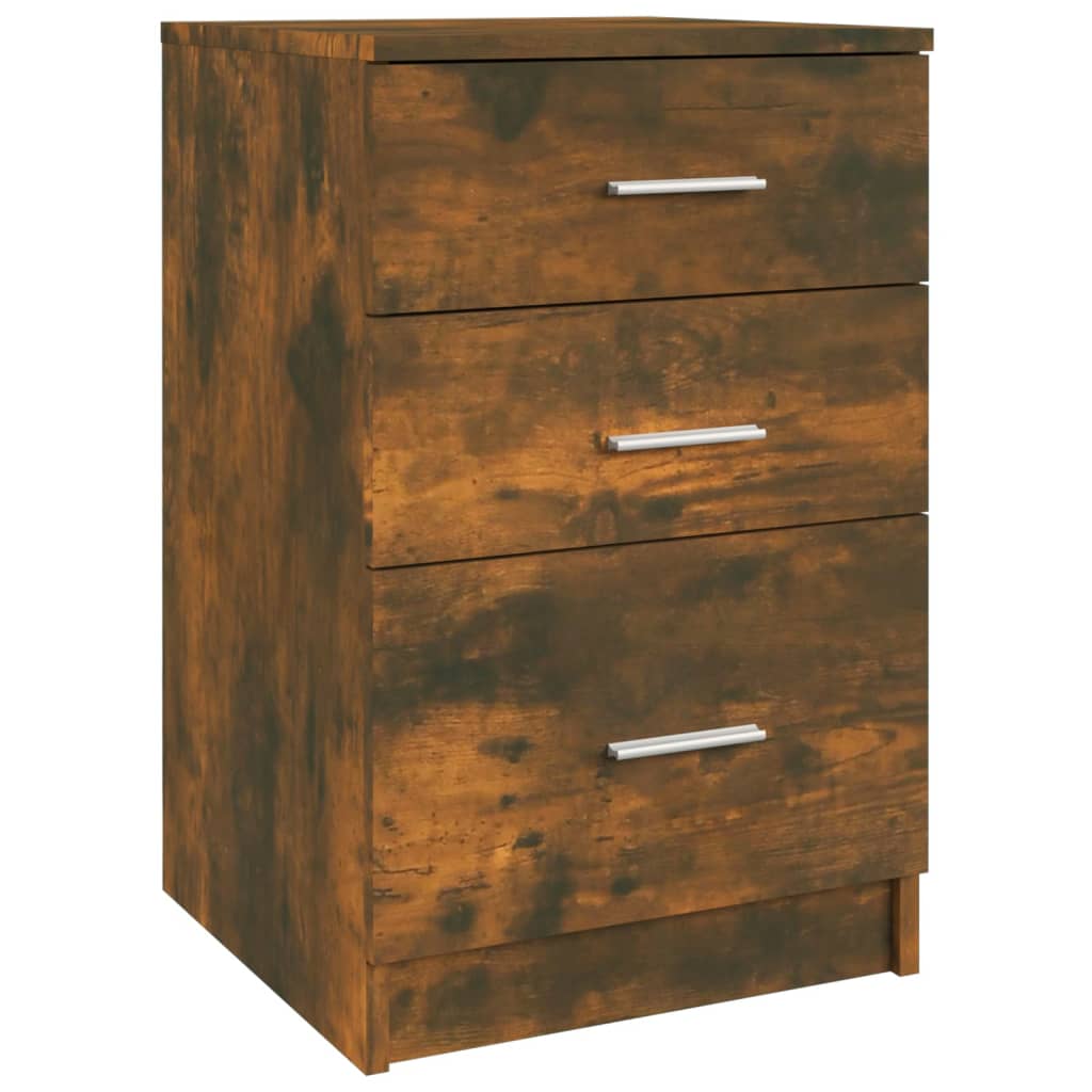 vidaXL Mesita de noche madera contrachapada roble ahumado 40x40x63 cm