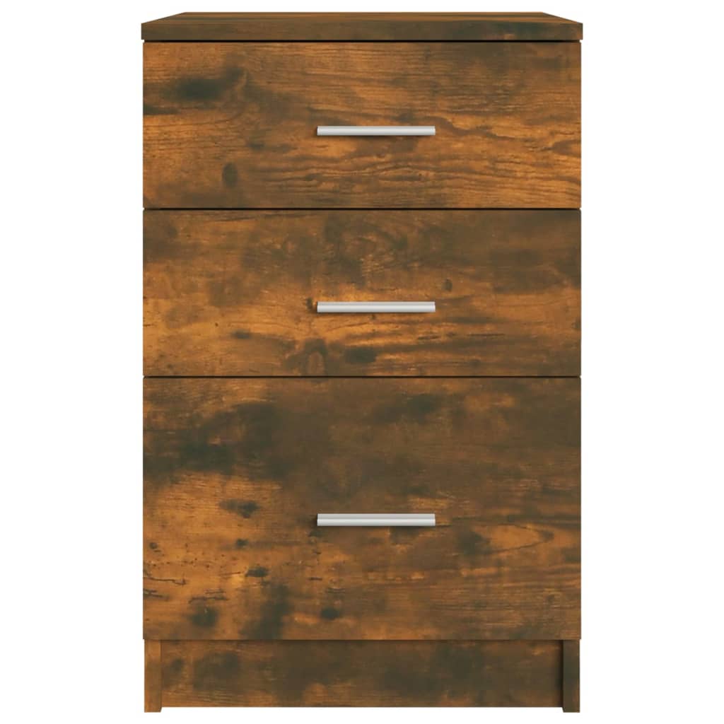 vidaXL Mesita de noche madera contrachapada roble ahumado 40x40x63 cm