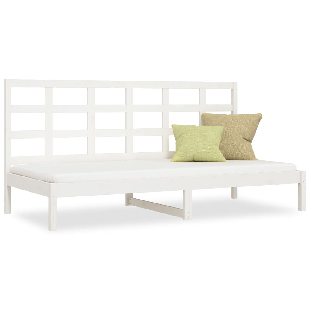 vidaXL Sofá cama sin colchón madera maciza de pino blanco 90x200 cm