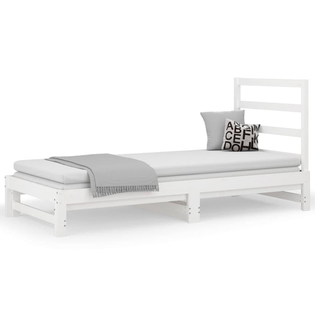 vidaXL Sofá cama extraíble sin colchón blanco 2x(90x200) cm