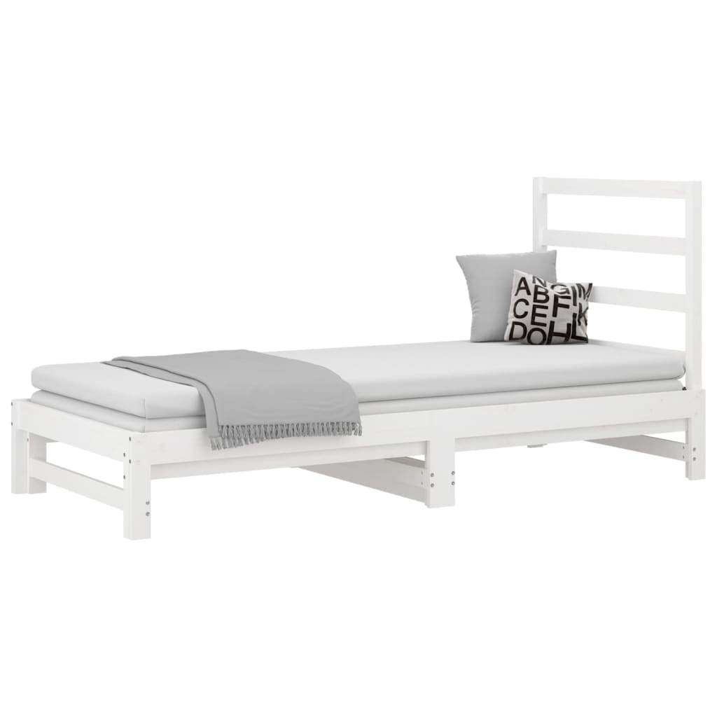 vidaXL Sofá cama extraíble sin colchón blanco 2x(90x200) cm