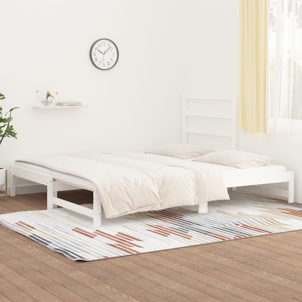 vidaXL Sofá cama extraíble sin colchón blanco 2x(90x200) cm