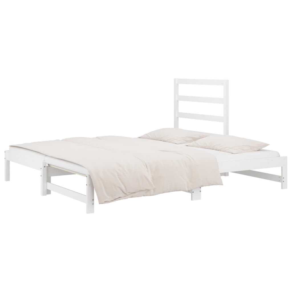 vidaXL Sofá cama extraíble sin colchón blanco 2x(90x200) cm